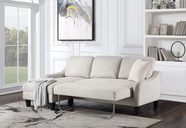 OSP Home Furnishings Lester Chaise Sofa Cement