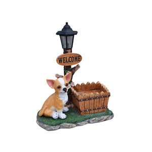 English Elm Sitting Corgi Resin Planter Sculpture Whimsical Porch Garden Decor with Succulent Cavity W5398P464244