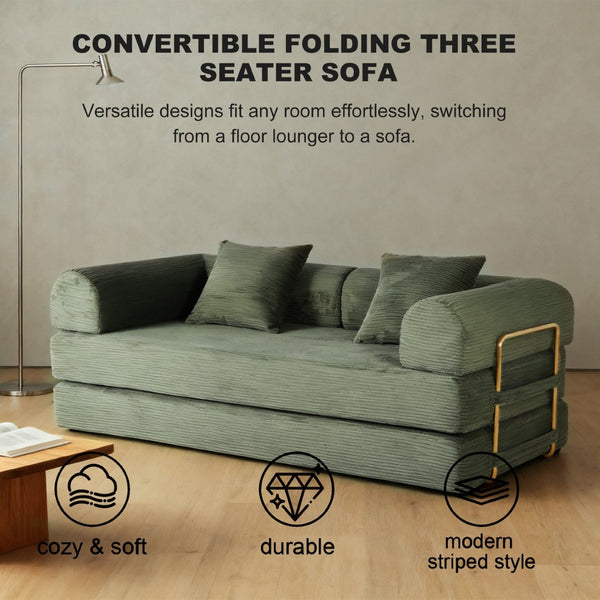 English Elm 2-in-1 Foldable Cloud Sofa Bed Plush Faux Fur Memory Foam Sleeper for Apartments W3422S00005