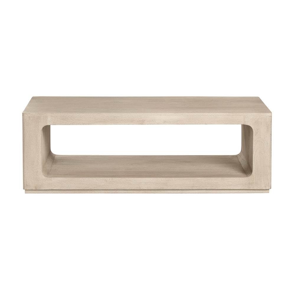 Crestview Collection Coastal Accent Tables - Modern Solid Wood Console With Open Shelf For Stylish Living Room Storage Cream Solid Wood Cvfnr4830