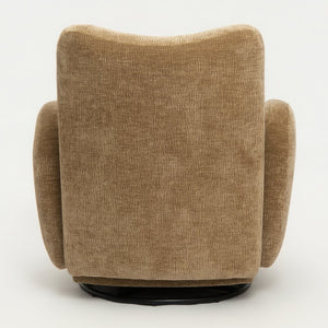 English Elm 360° 360 Swivel Accent Chair Plush Chenille Upholstered Circular Seat for Living Room Office Camel+Brown W2901P463504