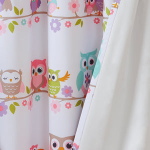 JLA Home Mi Zone Kids - Owl Wise Wendy Blackout Curtain Panel for Kids — Playful Owls & Florals, Energy Saving, Noise Reducing 84 L x 50 W x 0.13H MZK40-140