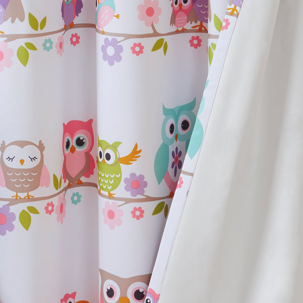 JLA Home Mi Zone Kids - Owl Wise Wendy Blackout Curtain Panel for Kids — Playful Owls & Florals, Energy Saving, Noise Reducing 84 L x 50 W x 0.13H MZK40-140