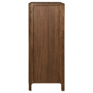 English Elm Verona Five Drawer Walnut Veneer Chest with Cedar Lined Storage for Modern Bedrooms B062P447805