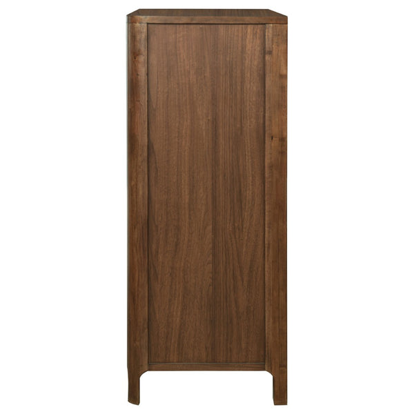 English Elm Verona Five Drawer Walnut Veneer Chest with Cedar Lined Storage for Modern Bedrooms B062P447805