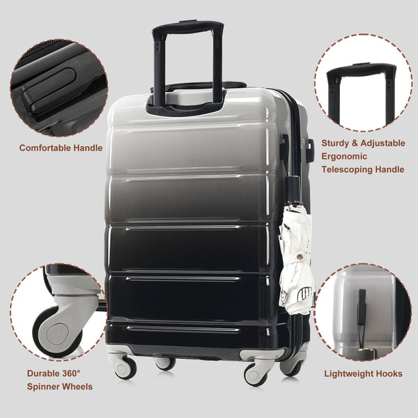 English Elm Luggage 3 Piece Hard Shell Set with Spinner Wheels Usb Port and Scratch Resistant Build N726P264892B