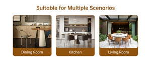 English Elm Table and Chair Set Seats Eight with Marble Pattern Mdf Top Brown Fabric Dining W1151S04134