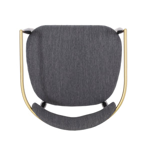 English Elm Christopher Knight Home® - Dining Chair Set Of 2 - Modern Charcoal Upholstered Chairs With Gold Accents For Chic Dining Spaces N771P249346C