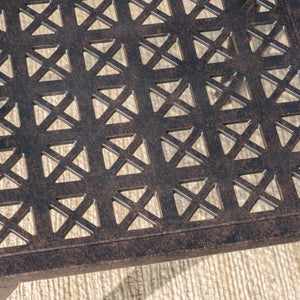 English Elm Christopher Knight Home® - Outdoor KAI 18" SIDE TABLE — Bronze Cast Aluminum Grillwork Top, Lightweight 8lb Patio Accent Table 61113.00