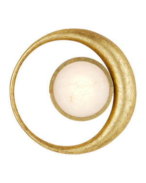 Currey & Company Muluk Wall Sconce - Vintage Elegance Meets Modern Design In Handcrafted Gold Leaf And Marble Finish Gold Metal ,Marble 5900-0059-currey-company