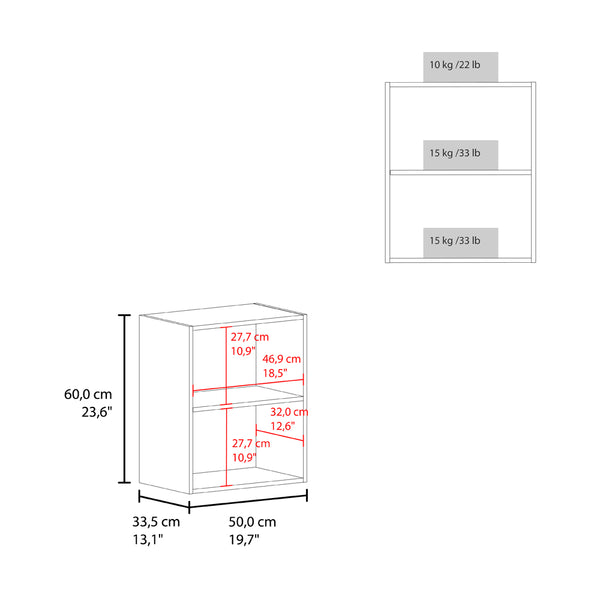 English Elm Wall Cabinet Dennard White - Space-Saving Wall-Mounted Kitchen Storage with Two Shelves, Metal Handle, Durable Engineered Wood B092P238702