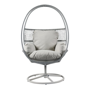 English Elm Christopher Knight Home® - Reno Light Gray Outdoor Wicker Swivel Lounge Chair with PE Rattan, Iron Frame & Waterproof Cushions N775P182311G