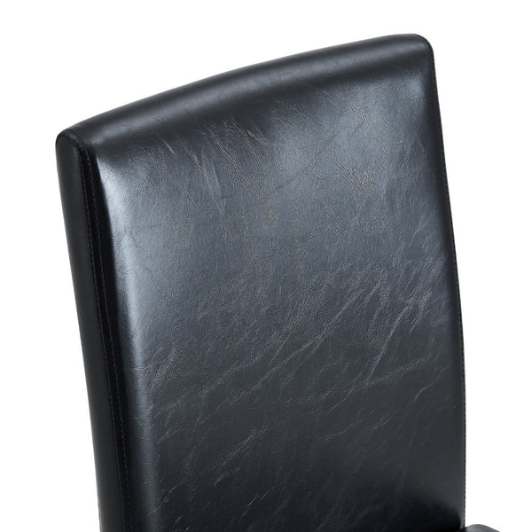 English Elm Table 5-Piece Dining Set With Glass Top, Sculptural Mdf Legs, And 4 Black Pu Chairs For Modern Style W1151S03802-GIGA