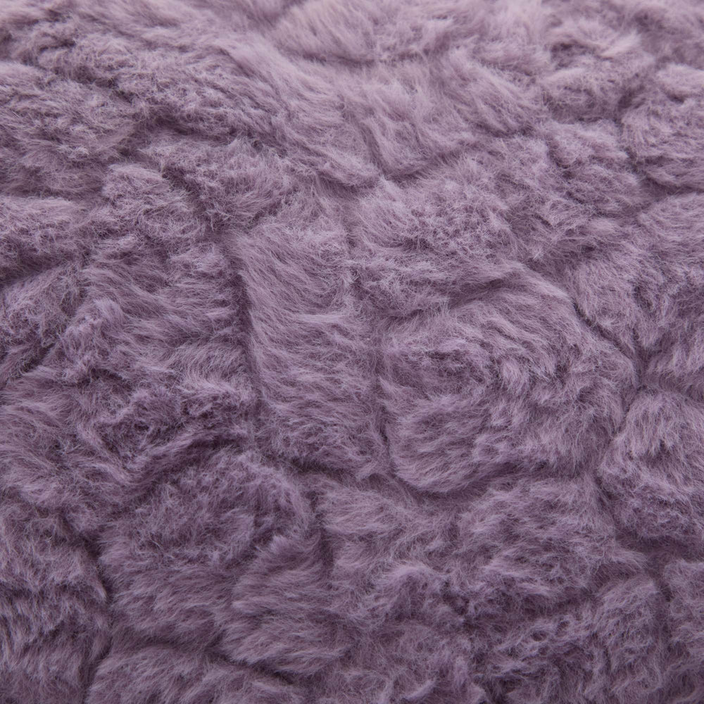 English Elm W26.4 Plush faux alpaca wide seat office chair with double cushion, 360° swivel, ergonomic chic design Violet W1143P369103