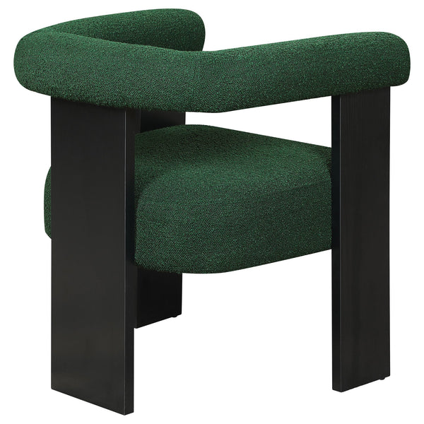 English Elm Slater Green Bouclé Upholstered Accent Chair with Dark Wood Frame, Plush Comfort and Timeless Texture B062P299951