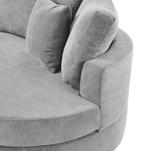 English Elm Christopher Knight Home® - 3-seater Curved Chenille Sofa with Plush 7.5" Seat Cushions and Two Pillows for Stylish Living DARK GREY N763S000020R