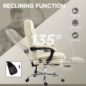 English Elm Office Massage Chair High Back Executive Recliner with Lumbar Heat and Footrest T3971P408492