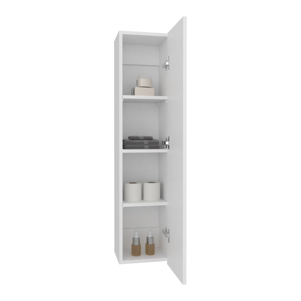 English Elm Tall Slim Wall Mounted Bathroom Organizer with Four Open Shelves for Compact Spaces B070P440887