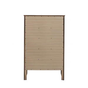 English Elm Daniel Assembled 5-Drawer Chest with English Dovetail Drawers, Metal Hardware & Solid Wood Frame Cappuccino 51 L x 34 W x 18 H B078P400743