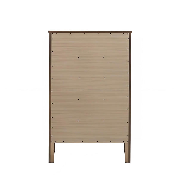 English Elm Daniel Assembled 5-Drawer Chest with English Dovetail Drawers, Metal Hardware & Solid Wood Frame Cappuccino 51 L x 34 W x 18 H B078P400743