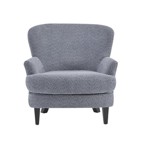 English Elm Christopher Knight Home® - Gerald Boucle Upholstered Club Chair with Tapered Birch Legs, Tonal Piping and Cozy Texture Black,Dusty Blue 33 L x 32.75 W x 30 H N776P243523B