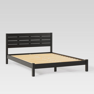 Isla Minimalist Queen Bed Frame - Sustainably Crafted Solid Pine Wood with Simple Boho Headboard