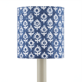 Block Print Navy Drum Chandelier Shade