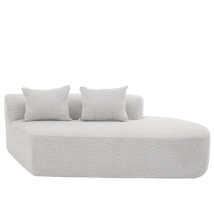 English Elm Christopher Knight Home® - 116" Modern Curved Sectional Sofa with Plush Pearl Upholstery, High-Density Sponge, Chaise Lounge Seating Harmony White+gray N767P263923H