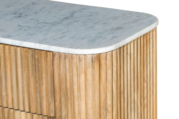 VIG Furniture Modrest - Cambridge White Marble & Mango 5 Drawer Chest VGED-RID105113