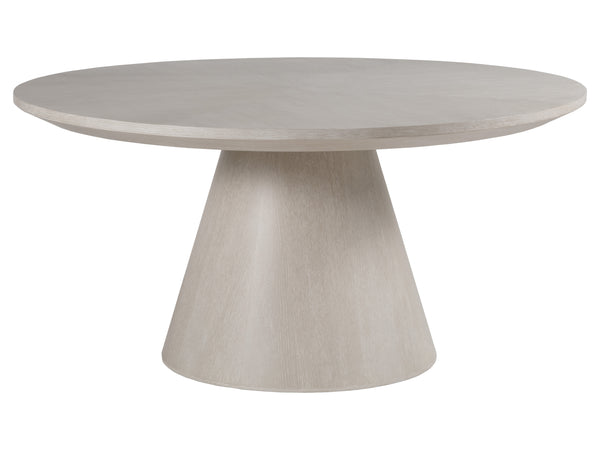 Lexington Artistica Home Mar Monte Dining Table - Modern Coastal Elegance With Radial Matched Oak Veneer And Marble Top Taupe Wood 2300-870c