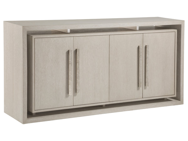 Lexington Artistica Home Mar Monte Media Console - Stylish Modern Design With Floating Doors, Adjustable Shelves & Ventilation Taupe Wood 2300-907
