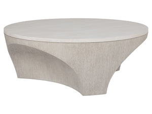Lexington Artistica Home Mar Monte Cocktail Table - Elegant Anticato Marble Top With Unique Cast Base For Modern Interiors Taupe Wood 2300-943