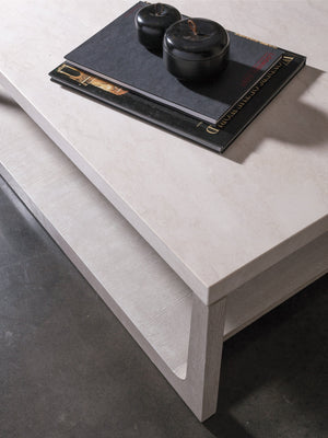 Lexington Artistica Home Mar Monte Cocktail Table - Elegant Anticato Marble Top With Unique Cast Base For Modern Interiors Taupe Wood 2300-945