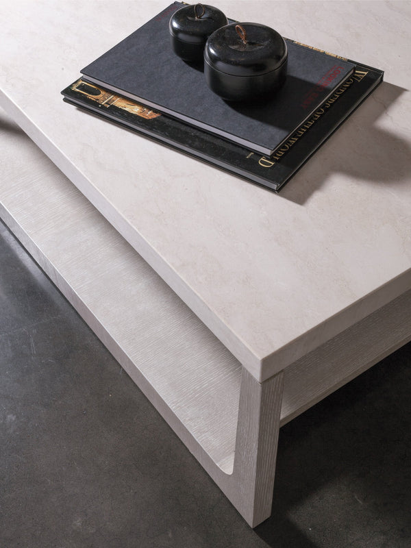 Lexington Artistica Home Mar Monte Cocktail Table - Elegant Anticato Marble Top With Unique Cast Base For Modern Interiors Taupe Wood 2300-945