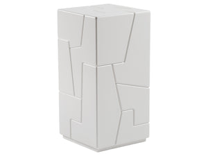 Lexington Artistica Home Mar Monte Spot Table – Elegant Cone Design With Ivory Finish, Leathered Marble Top & Organic Hardware Taupe Wood 2300-951