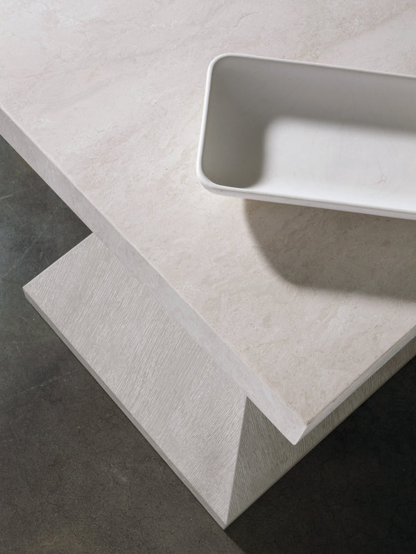 Lexington Artistica Home Mar Monte End Table – Elegant Anticato Marble And Quartered White Oak Design For Modern Spaces Taupe Wood 2300-957