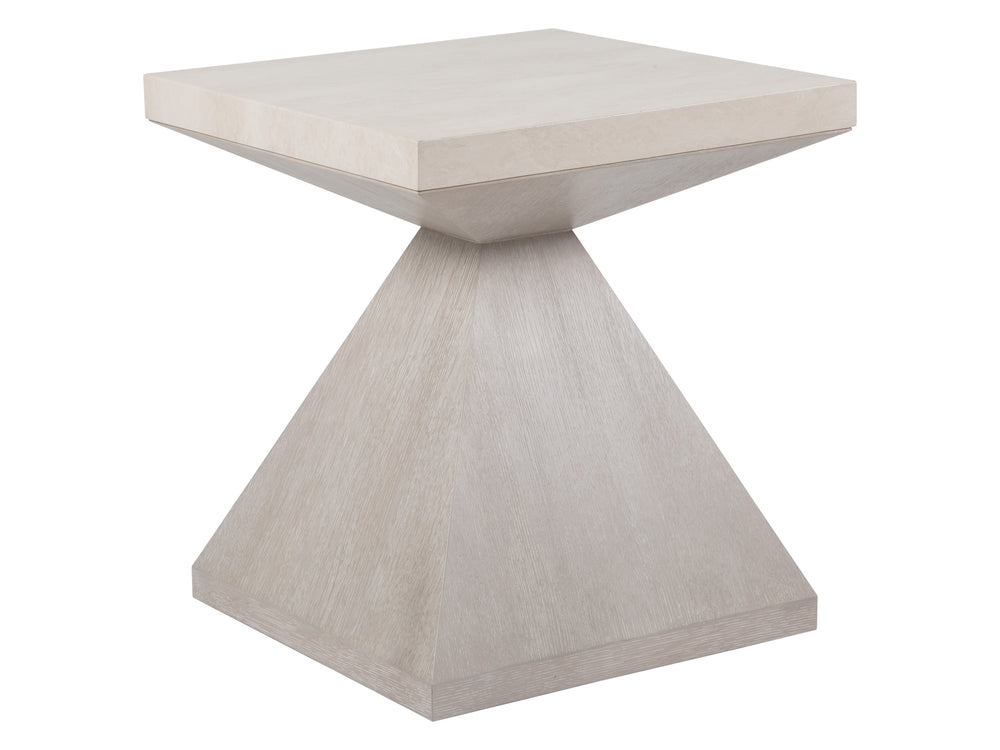 Lexington Artistica Home Mar Monte End Table – Elegant Anticato Marble And Quartered White Oak Design For Modern Spaces Taupe Wood 2300-957
