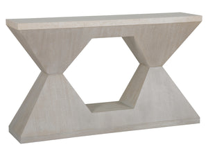 Lexington Artistica Home Mar Monte Console Table - Stunning Anticato Marble Top With Quartered White Oak For Modern Spaces Taupe Wood 2300-966