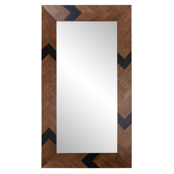 Howard Elliott Sierra Wooden Point Mirror - Elegant Chevron Design, Versatile Vertical/Horizontal Installation, Rustic Charm Brown Wood,Mdf 230001-howard-elliott