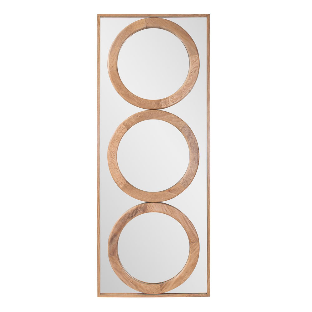 Howard Elliott Balwani Oversized Mirror With Natural Wood Frame – Modern Design & Captivating Aesthetic For Any Room Brown Wood 230015-howard-elliott