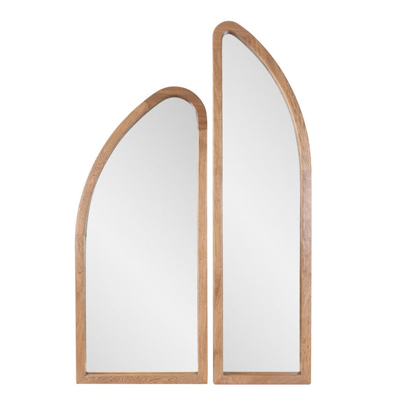 Howard Elliott Mckenna Asymmetrical Oversized Mirror - Unique Wooden Design For Leaning Or Wall Mounting Decor Brown Wood 230016-howard-elliott