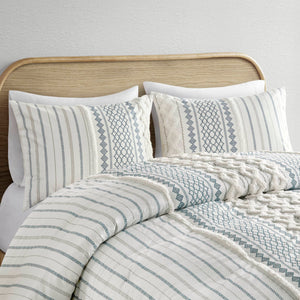 English Elm Cotton Imani Printed Chenille Comforter Set Full/Queen – 100% Cotton, OEKO-TEX, Tufted Geometric Design, Machine Washable B035128793