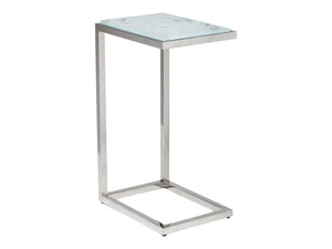 Lexington Artistica Home Snowscape Artistic Table - Unique 3d Glass Top With Polished Stainless Steel Base For Elegant Homes Stainless Steel Wood 2301-950