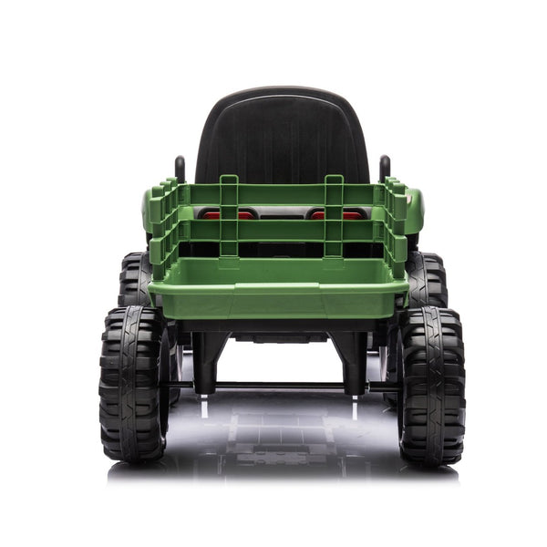 English Elm Ride on Electric Tractor Toy with Trailer 24v 400w Dual Motors Remote Control Led Emerald W1578P193905
