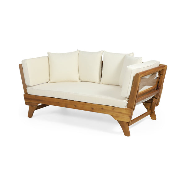 English Elm Christopher Knight Home® - Expandable Outdoor Daybed With Cushions - Acacia Wood Patio Sofa, Adjustable Armrests & Stylish Design 69489.00BGE