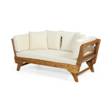 Christopher Knight Home® - Noble House - Serene Outdoor Acacia Wood Expandable Daybed with Water Resistant Cushions