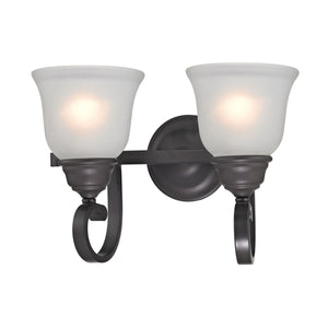 Thomas Lighting Hamilton Oil Rubbed Bronze Vanity Light Fixture with Glass Shades for Bathrooms 2-Light 2302BB/10