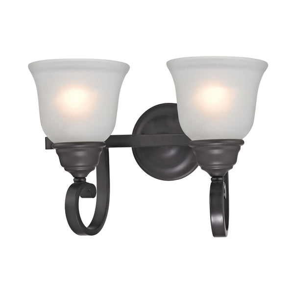 Thomas Lighting Hamilton Oil Rubbed Bronze Vanity Light Fixture with Glass Shades for Bathrooms 2-Light 2302BB/10