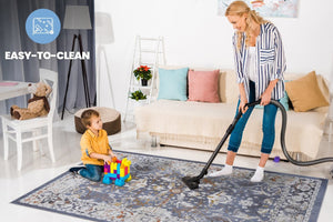 English Elm Payas Collection 8X10 Traditional Area Rug In Elegant Blue - Durable, Plush, And Family-Friendly Design B189P183441-GIGA