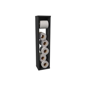 English Elm Shelf 28" H Wall-Mounted 2-Shelf Black Engineered Wood Compact Bathroom Storage, CARB Compliant B097P250847